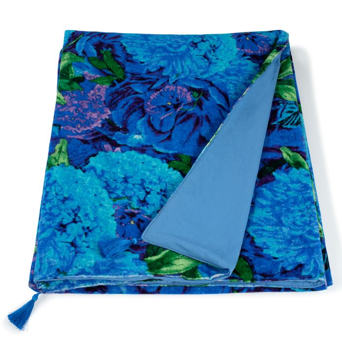 Aubergine Velvet Chair & Pansy Throw